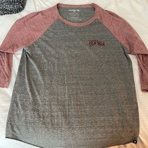 Hurley 3/4 Sleeve Grey and Red